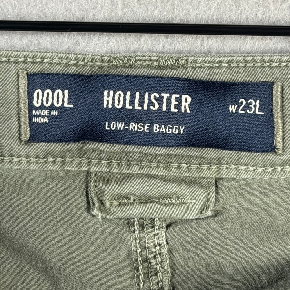 Hollister Womens Low Rise Baggy Cargo Pants Olive Green w23L 000L Y2K Utility - Picture 10 of 14